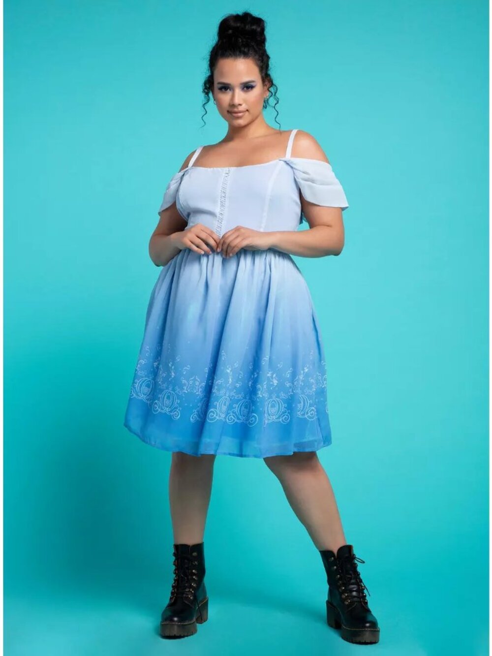 Her Universe Disney Cinderella Princess Cold Shoulder Dress Plus Size